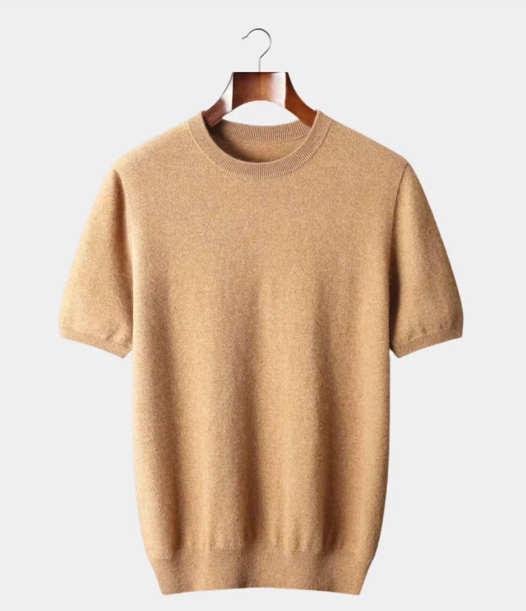 Premium Cashmere t-shirt-honey mustard