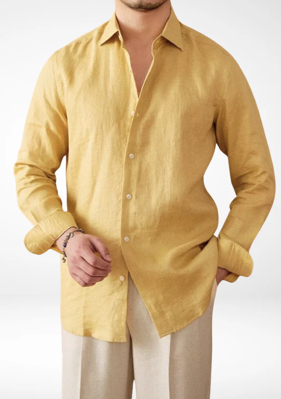 Costal Shirt Linen-Dark brown