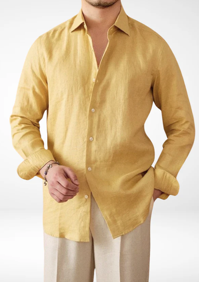 Costal Shirt Linen-Dark brown