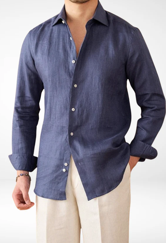 Costal Shirt Linen-Dark brown
