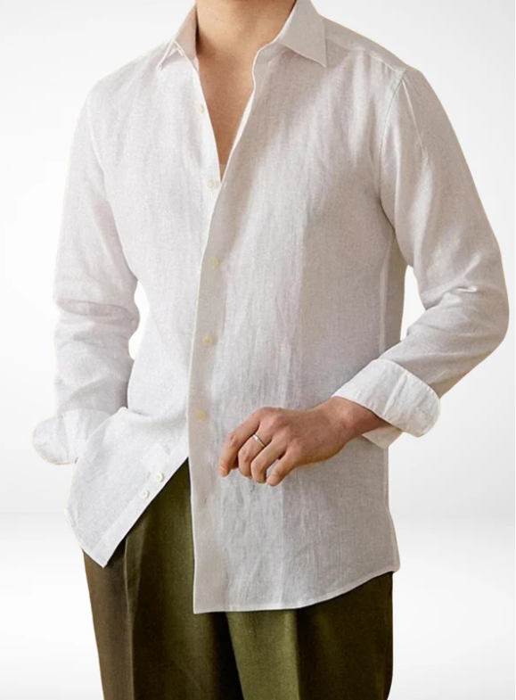 Costal Shirt Linen-Dark brown