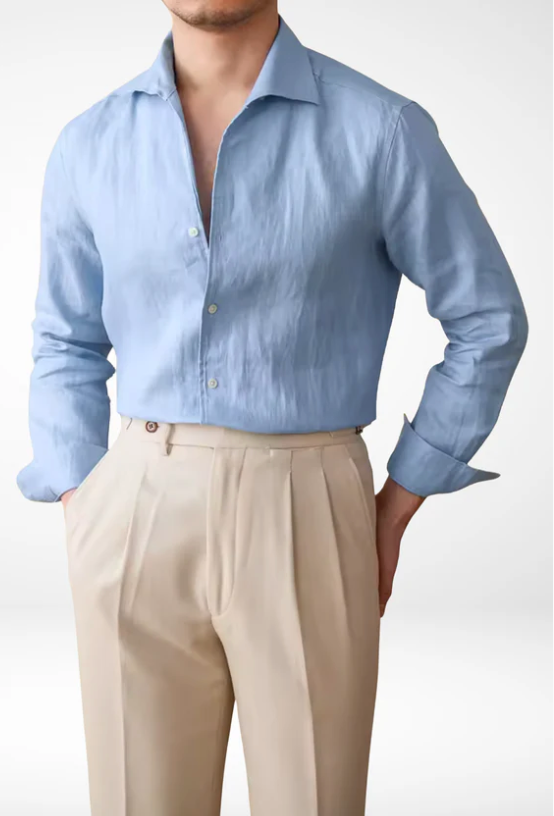 Costal Shirt Linen-Dark brown